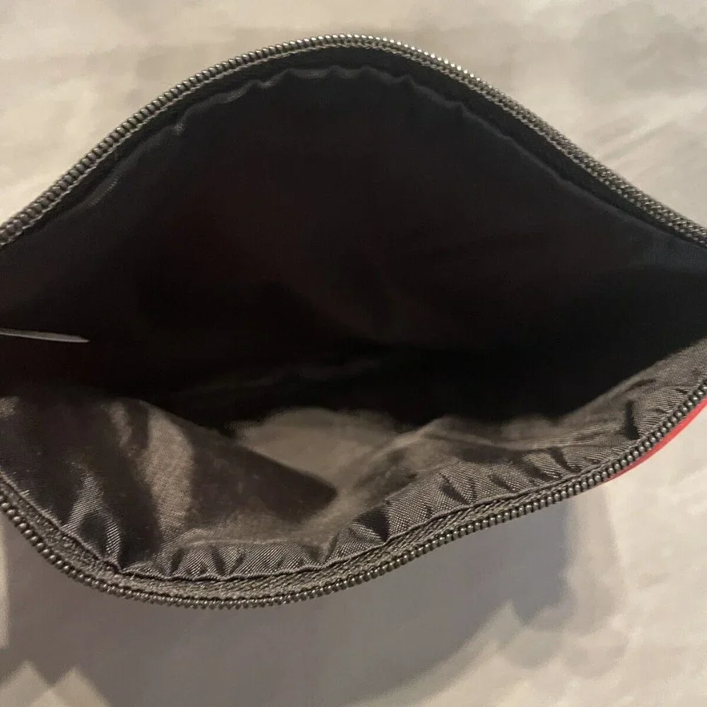 Red Floral Glasses Mask Makeup Bag Pencil Pouch Travel Bag